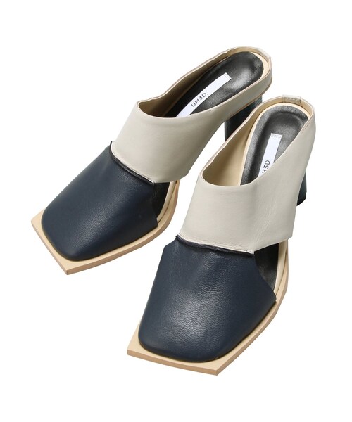 UN3D.（アンスリード）の「SIDE CUT SQUARE MULE（パンプス・レディース・ブラック/ベージュ/ミックス・37/38/36）」の5枚目の写真