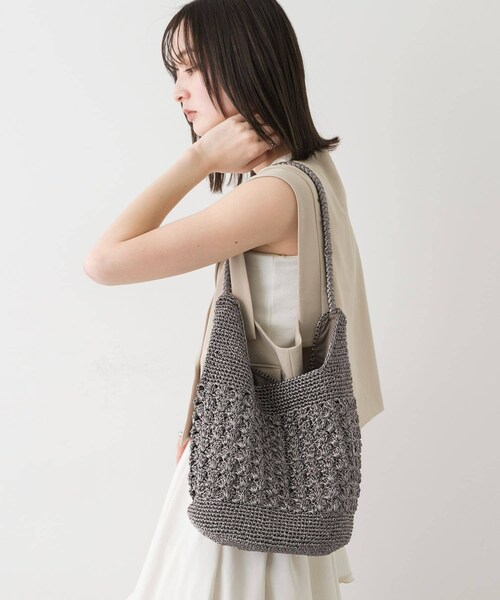 SENSE OF PLACE by URBAN RESEARCH（センスオブプレイスバイアーバンリサーチ）の「メタリックヤーンバッグ（ハンドバッグ・レディース・SILVER/CHARCOAL/MIX/RED・one）」の10枚目の写真