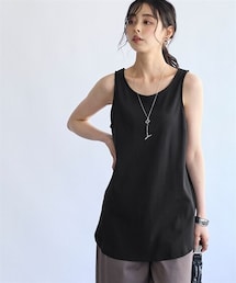 nissen | 綿１００％フライス素材フィッシュテールタンクトップ(キャミソール)