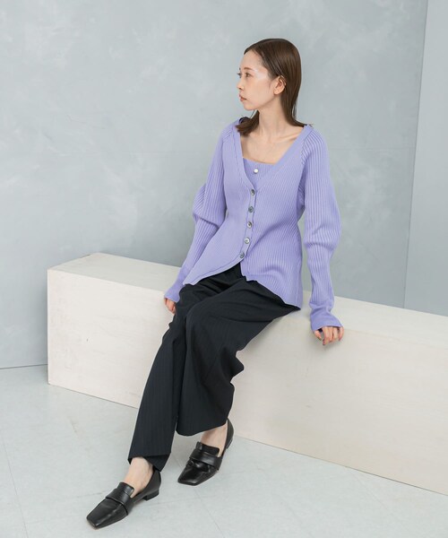 URBAN RESEARCH ROSSO（アーバンリサーチロッソ）の「ELENDEEK　SILHOUETTE ENSEMBLE KT（カーディガン/ボレロ・レディース・BLK/LVD・Free）」の17枚目の写真