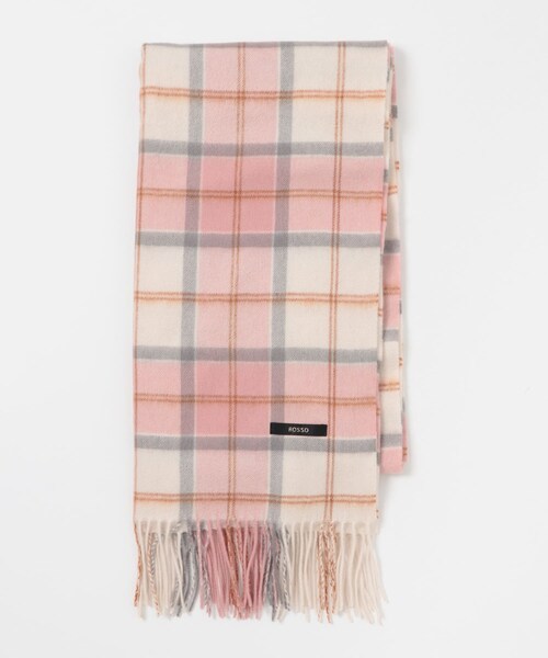 URBAN RESEARCH ROSSO（アーバンリサーチロッソ）の「カシミヤ混チェックストール（マフラー・レディース・OFF WHITE/GRAY/PINK・Free）」の3枚目の写真