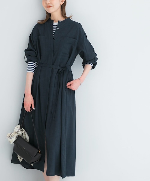 URBAN RESEARCH ROSSO（アーバンリサーチロッソ）の「ウォッシャブルリネンライクシャツワンピース（ワンピース・レディース・L/BEIGE/MINT/NAVY・Free）」の3枚目の写真