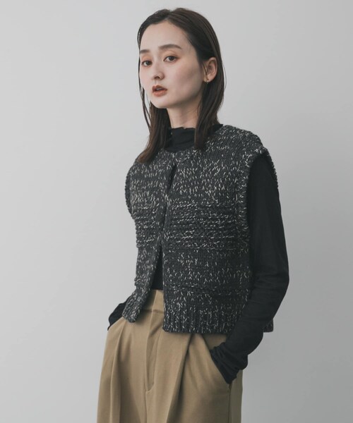 SENSE OF PLACE by URBAN RESEARCH（センスオブプレイスバイアーバンリサーチ）の「『洗濯可』ミックスカラーローゲージベスト（ベスト・レディース・BLACK/NAVY/IVORY・One）」の17枚目の写真