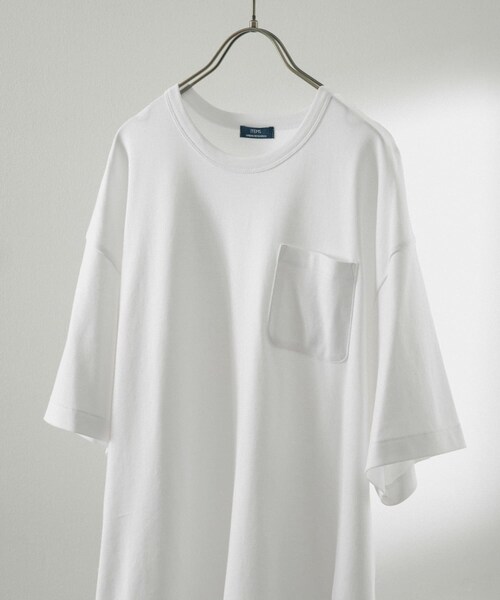 ITEMS URBANRESEARCH（アイテムズ アーバンリサーチ）の「シルケットスムース クルーネックTシャツ（Tシャツ/カットソー・メンズ・KHK/WHT/BLK/BEG/PNK・M/L）」の7枚目の写真
