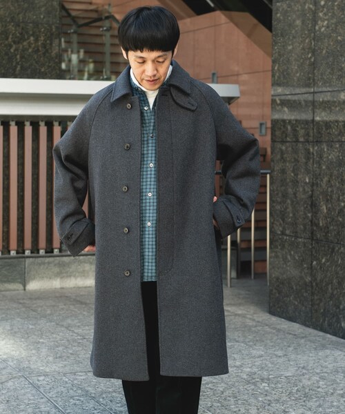 URBAN RESEARCH DOORS（アーバンリサーチドアーズ）の「ウールメルトンステンカラーコート（ステンカラーコート・メンズ・CHECK/CHARCOAL/BLACK・M/L）」の18枚目の写真