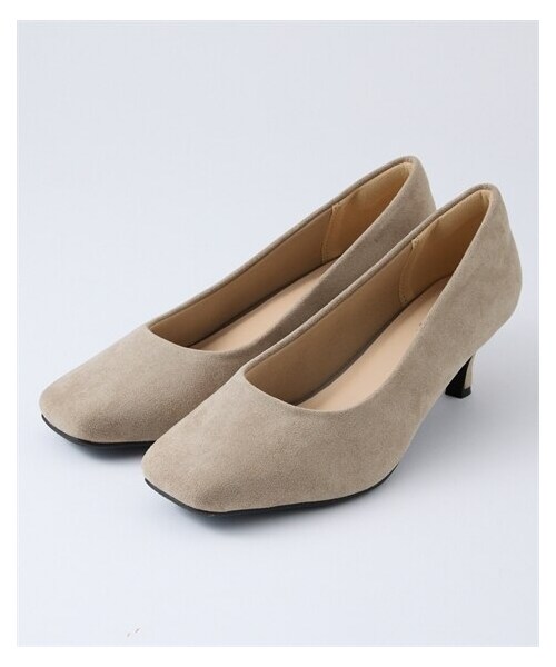 nissen（ニッセン）の「【ゆったり幅広】スクエアトゥミドルヒールパンプス（ワイズ４Ｅ）（パンプス・メンズ・黒(スムース)/グレー(スエード調)/黒(生地)/グレージュ(エナメル調)/モカベージュ(スエード調)・23.0cm/4E/23.5cm/4E/24.0cm/4E/24.5cm/4E/25.0cm/4E/25.5cm/4E/26.0cm/4E/26.5cm/4E/27.0cm/4E）」の5枚目の写真