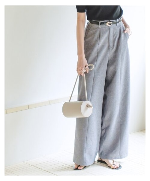 nissen（ニッセン）の「リネンライクセンターシーム入ワイドパンツ（UVカット・吸汗速乾・防シワ）＜大きいサイズ有＞（スウェットパンツ・レディース・ダークネイビー/ブラウン・S/M/L/LL/3L/4L/5L/6L/8L/10L）」の16枚目の写真