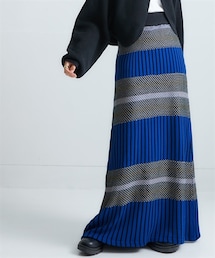 Soiunique | 総柄ニットボーダースカート［Soiunique］(スカート)