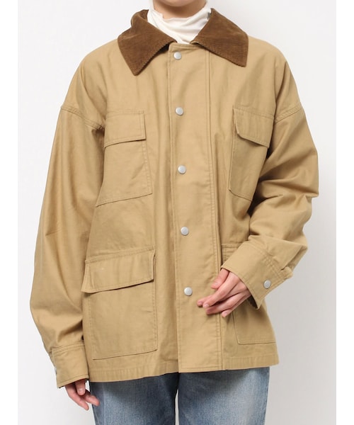 Ungrid（アングリッド）の「コーデュロイコンビカバーオール（カバーオール・レディース・カーキ/キャメル・F）」の3枚目の写真