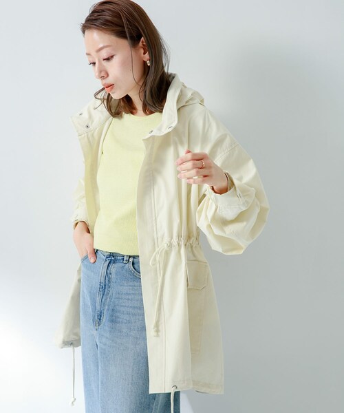 URBAN RESEARCH Sonny Label（アーバンリサーチサニーレーベル）の「ミリタリーナイロンブルゾン（モッズコート・レディース・カーキ/オフ/ブラック・FREE）」の13枚目の写真