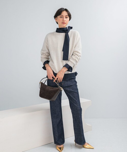 URBAN RESEARCH ROSSO(アーバンリサーチロッソ)の「エアリーニット2WAYカーディガン(カーディガン/ボレロ・レディース・G/WHITE/BEIGE/BLACK・Free)」の9枚目の写真