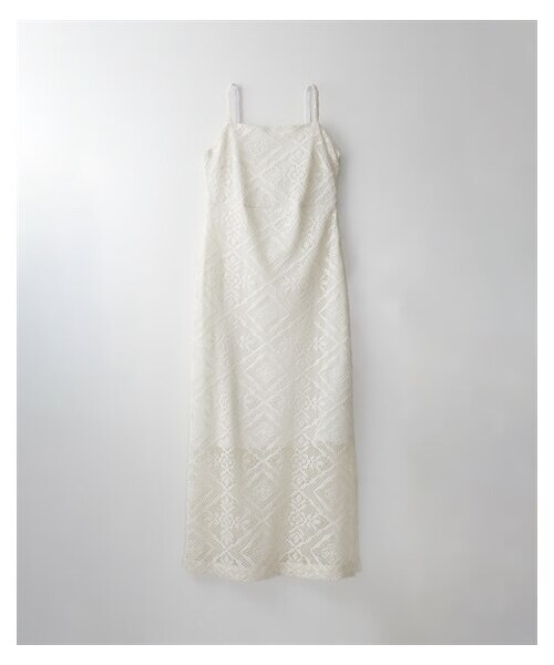 nissen（ニッセン）の「【CHIC STYLE】レースキャミソールストレートロングワンピース（ワンピース・レディース・アイボリー/黒・M/L/LL/3L/4L/5L/6L/8L/10L）」の10枚目の写真