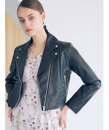 MERCURYDUO | フェイクレザーコンパクトライダースジャケット(ライダースジャケット)