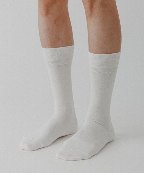 ADAM ET ROPE'（アダムエロペ）の「コーミング 天竺編みソックス（ソックス/靴下・メンズ・ブラック/チャコール/オフホワイト・L/M）」の10枚目の写真