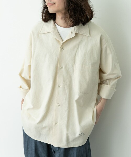 URBAN RESEARCH Sonny Label（アーバンリサーチサニーレーベル）の「ARMY TWILL　COTTON LINEN UTILITYSHIRTS（シャツ/ブラウス・メンズ・ECRU/PINK/GREEN/CHARCOAL・S/M）」の5枚目の写真