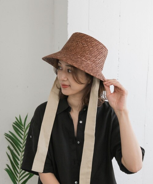URBAN RESEARCH DOORS（アーバンリサーチドアーズ）の「リボン麦わら帽子（ハット・レディース・BLACK/BROWN・one）」の15枚目の写真