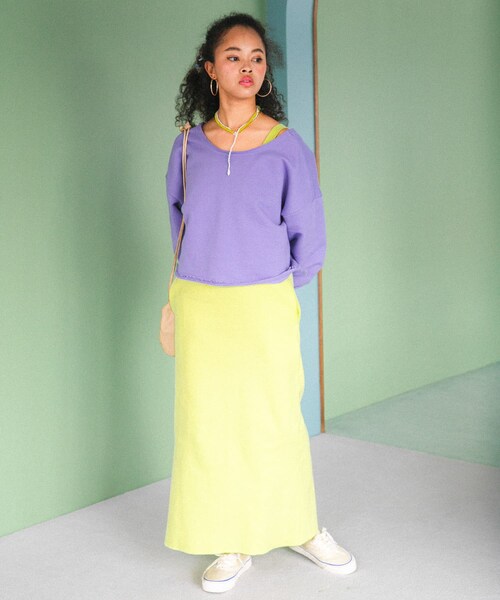 URBAN RESEARCH Sonny Label(アーバンリサーチサニーレーベル)の「AyaKawasaki カットオフスウェット(スウェット・レディース・レモネード/ピーチ/グレープ・FREE)」の9枚目の写真