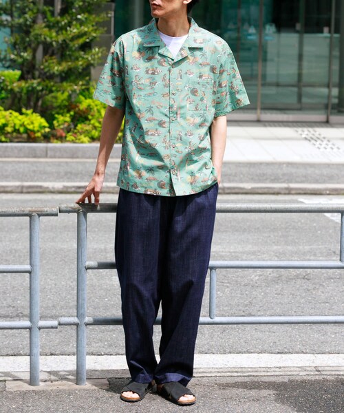 URBAN RESEARCH Sonny Label（アーバンリサーチサニーレーベル）の「HIROCKSHOWコラボアロハシャツ（シャツ/ブラウス・メンズ・オフ/ミント/ネイビー・M/L）」の19枚目の写真