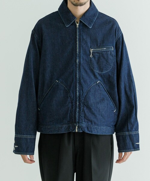 URBAN RESEARCH（アーバンリサーチ）の「blurhmsROOTSTOCK　Light oz Denim ZIP Work Jacket（デニムジャケット・メンズ・INDIGO・2/3）」の7枚目の写真