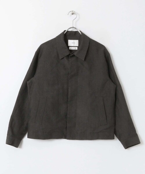 URBAN RESEARCH DOORS(アーバンリサーチドアーズ)の「UNIFY LINEN/WOOL Short Blouson∴(ブルゾン・レディース・CHARCOAL/ECRU・one)」の3枚目の写真