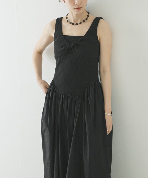 URBAN RESEARCH（アーバンリサーチ）の「ESTHE　RIB POPLIN DRESS（ワンピース・レディース・BLACK・S）」の3枚目の写真