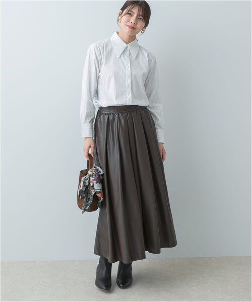 URBAN RESEARCH ROSSO（アーバンリサーチロッソ）の「F by ROSSO　トリミングレースビッグカラーシャツ（シャツ/ブラウス・レディース・OFF WHITE/NAVY/OW STRIPE・FREE）」の22枚目の写真