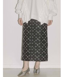 merry jenny | check×flowerジャガードロングスカート(スカート)