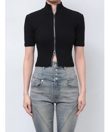 EMODA | PLATING HALF RIB ZIP KNIT(ニット/セーター)