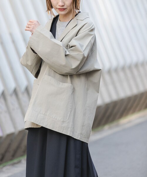 URBAN RESEARCH DOORS（アーバンリサーチドアーズ）の「FORK&SPOON　ビッグジャケット（テーラードジャケット・レディース・CHARCOAL/BEIGE・1）」の17枚目の写真
