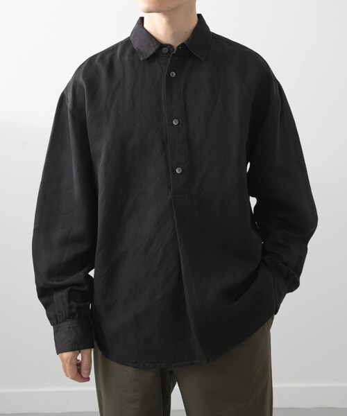 ITEMS URBANRESEARCH(アイテムズ アーバンリサーチ)の「Linen Blend Pullover Shirts(シャツ/ブラウス・メンズ・NVY/BRN/BLK・M/L)」の5枚目の写真