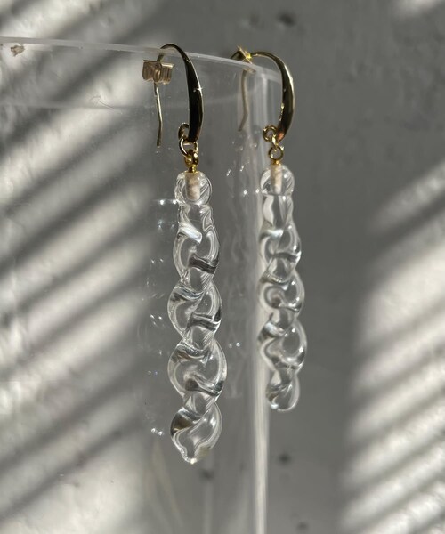 URBAN RESEARCH DOORS（アーバンリサーチドアーズ）の「RLIGHTs　ツイストガラスピアス（ピアス（両耳用）・レディース・別注Clear/Brown・FREE）」の2枚目の写真