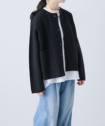 かぐれ（カグレ）の「圧縮ウールショートジャケット（ノーカラー