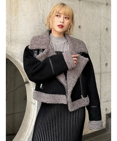 MURUA（ムルーア）の「スウェードフェイクムートンショートジャケット