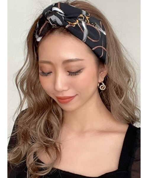 RESEXXY（リゼクシー）の「チェーンパターンスカーフ（マフラー・レディース・ブラック/ブラウン/ベージュ・F）」の6枚目の写真