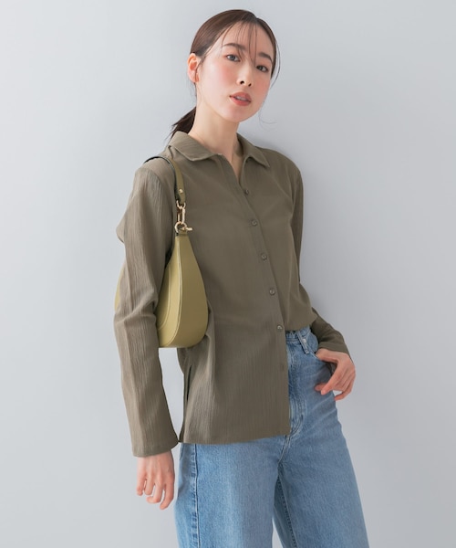 URBAN RESEARCH ROSSO（アーバンリサーチロッソ）の「F by ROSSO　楊柳シアーシャツ（シャツ/ブラウス・レディース・YELLOW/P/BEIGE/GRAY・FREE）」の7枚目の写真