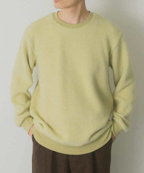 ITEMS URBANRESEARCH（アイテムズ アーバンリサーチ）の「フェザーヤーン クルーネック ニットソー（Tシャツ/カットソー・メンズ・MOC/YEL/BLK・M/L）」の3枚目の写真