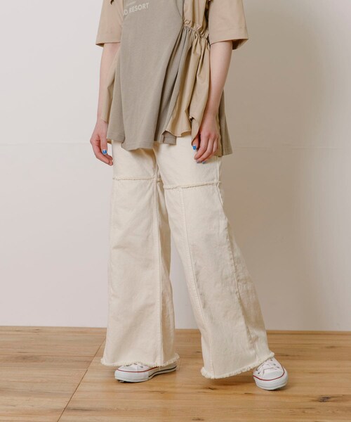 THE GOODLAND MARKET（ザグッドランドマーケット）の「old honey　-OH- 45℃ pants（その他パンツ・レディース・white/black・FREE）」の3枚目の写真