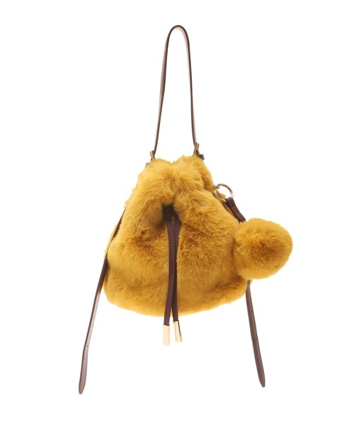 ELENDEEK(エレンディーク)の「FUR BON BON CHARM BAG(ショルダーバッグ・レディース・グレー/イエロー/グリーン・F)」の9枚目の写真