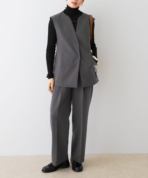 URBAN RESEARCH ROSSO（アーバンリサーチロッソ）の「F by ROSSO　キーネックジレ+ワイドパンツ（セットアップ・レディース・GRAY/BLACK・36/38）」の13枚目の写真