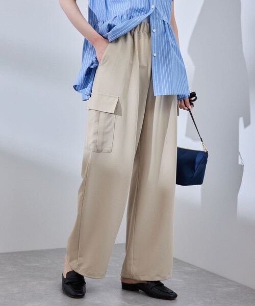 ROPE' PICNIC（ロペピクニック）の「【UVカット・接触冷感・イージーケア】イージーカーゴパンツ（カーゴパンツ・レディース・ブラック/グレー/ベージュ/ネイビー・36/38/40）」の8枚目の写真