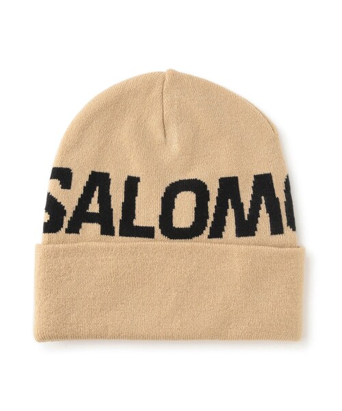 ADAM ET ROPE'(アダムエロペ)の「【SALOMON】HERMITAGE BEANIE(ニットキャップ/ビーニー・レディース・ブラック/ベージュ・F)」の4枚目の写真