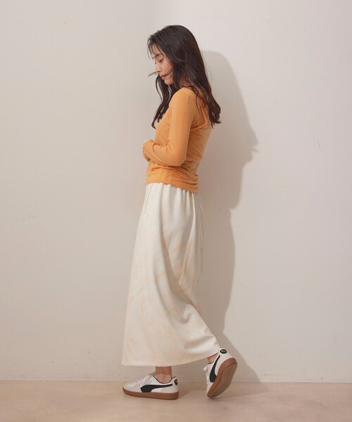 NERGY（ナージー）の「【skin wear】UV＆接触冷感＆保湿加工 Airy jerseyイージーラップスカート（スカート・レディース・イエロー/ブラウン・F）」の11枚目の写真