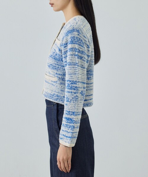 ROPE'（ロペ）の「ツイードニットショート丈カーディガン/イージーケア（カーディガン/ボレロ・レディース・キナリ/ブルー・F）」の16枚目の写真