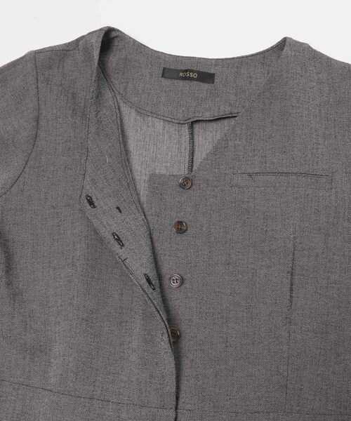 URBAN RESEARCH ROSSO（アーバンリサーチロッソ）の「リネンライク5分袖オールインワン（つなぎ/オールインワン・レディース・BLACK/BEIGE・36/38）」の14枚目の写真