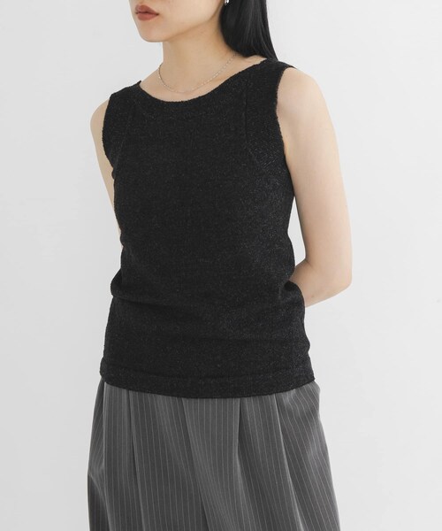 KBF(ケイビーエフ)の「2WAYニットタンクトップ(タンクトップ・レディース・BLACK/BROWN/BEIGE・One)」の5枚目の写真