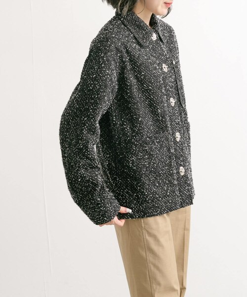 URBAN RESEARCH DOORS(アーバンリサーチドアーズ)の「tiit tokyo nep denim shirts(テーラードジャケット・レディース・black・38)」の3枚目の写真