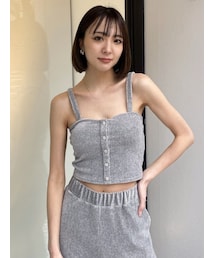 GYDA | 【SET着用可】フロントボタンカットコーデュロイビスチェ(キャミソール)