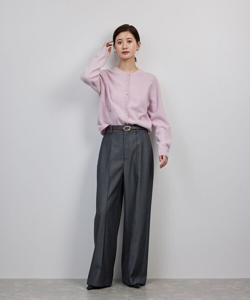 ROPE'（ロペ）の「梳毛ギャバ プリーテッド ワイドパンツ（その他パンツ・レディース・ブラック/ネイビー・36/38）」の10枚目の写真