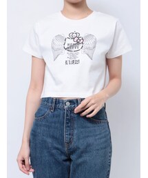 EVRIS | 【ハローキティコラボ】ラインストーンショートTシャツ(Tシャツ/カットソー)