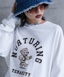 GEVS. | 大きいサイズ 綿100％ピグメント染ロングスリーブTシャツ GEVS.(Tシャツ/カットソー)